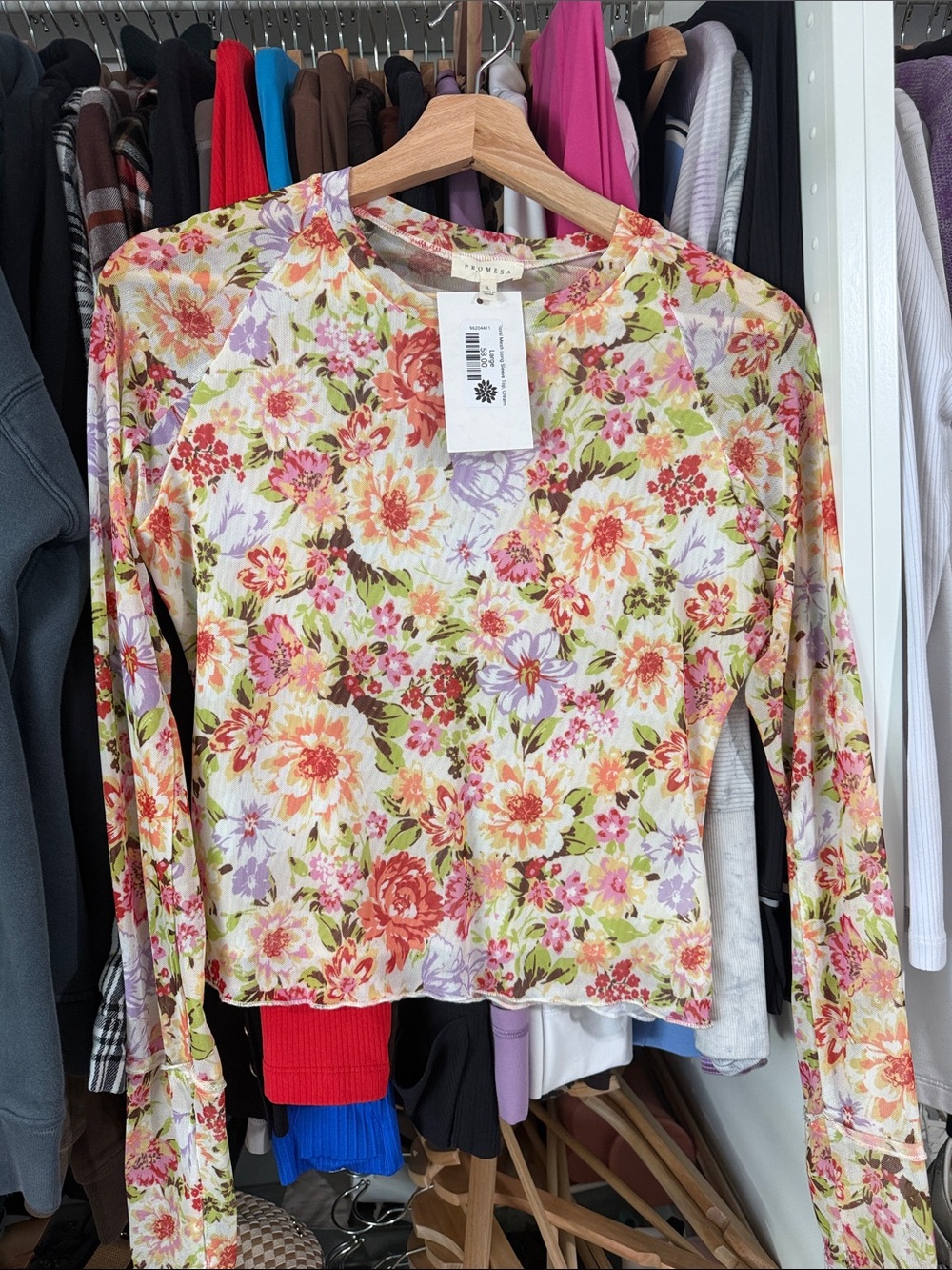 Promesa Floral Long Sleeve Top in Pink Multi
